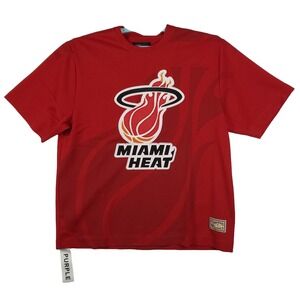 Purple‎ Brand Miami Heat Mitchell & Ness NBA Large Jersey Shirt Red NWT